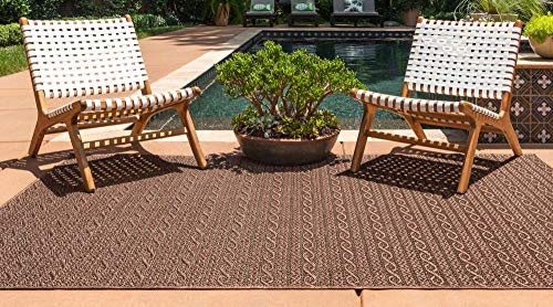 Tapete decorativo rectangular 100x155 cm Brown/Black miniatura 3