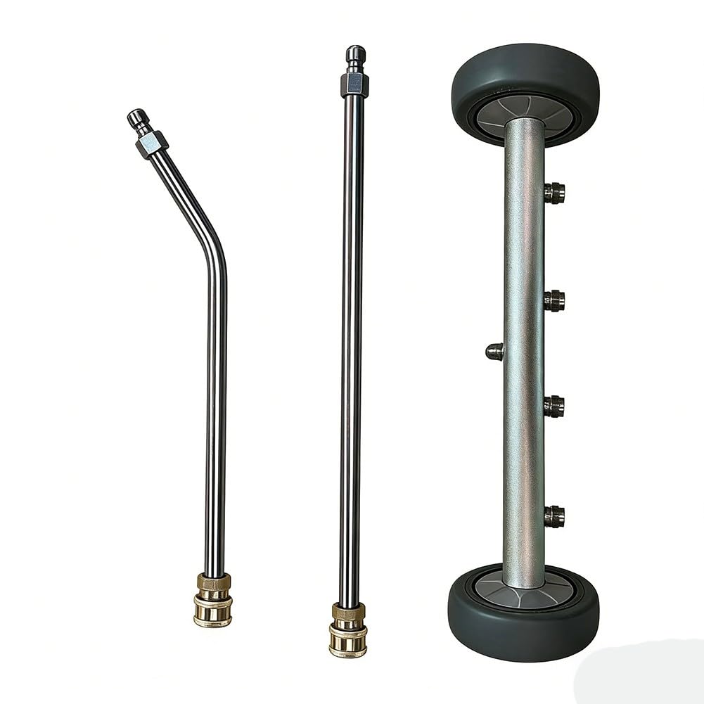 Varita de lavado a presión de 4000 PSI, limpiador de chasis de vehículo de acero inoxidable y aleación de aluminio con conexión rápida de 14 pulgadas, 4 boquillas y varillas de extensión para limpieza