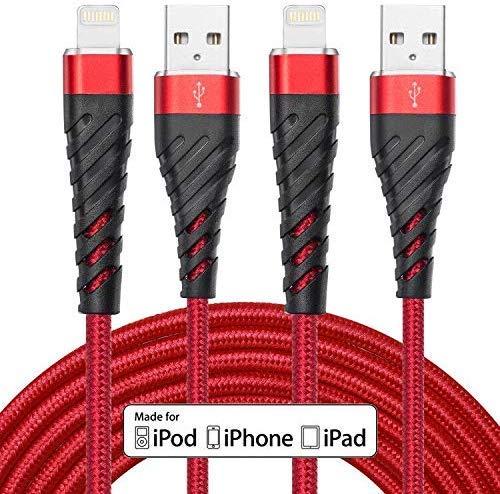[Apple MFi Certified] iPhone Charger 6ft, Lightning Cable 6 Foot,2 Pack Long Durable