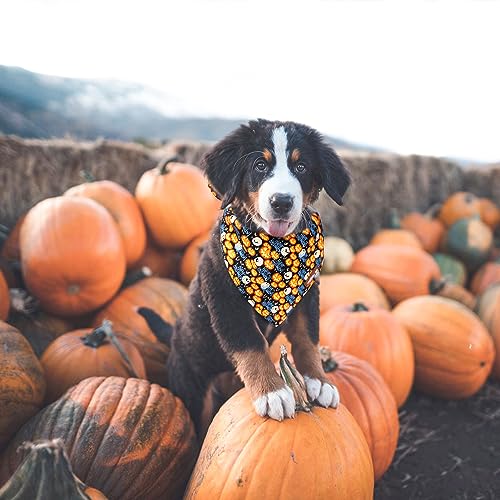 Image of Tunkoo Happy Halloween Dog Bandana Super Cute Dog Scarf - Durable and Stylish Adjustable for Girl or Boy Small Medium and Large Square Puppy Kerchief, S