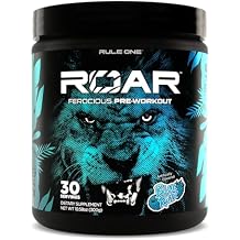 Rule 1 Proteins R1 Roar - Pre-Workout Powder with Creatine, Beta-Alanine, Citrulline, Electrolytes & Caffeine 30 Servings, Blue Razz