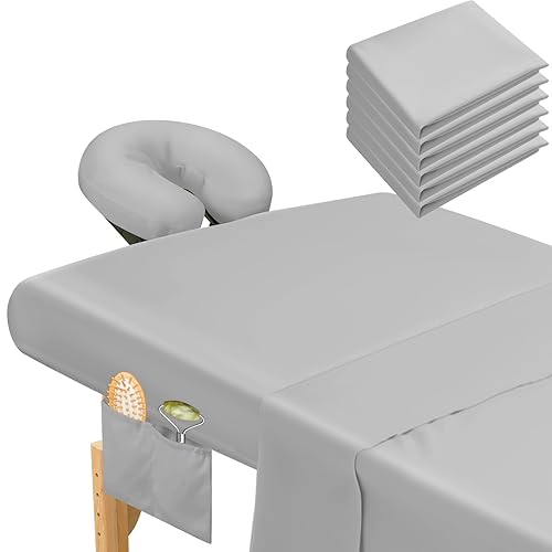 Mixweer Juego de 9 sábanas para mesa de masaje, 3 piezas, incluye sábanas de masaje, funda para masaje, funda para reposo facial, funda para cama de