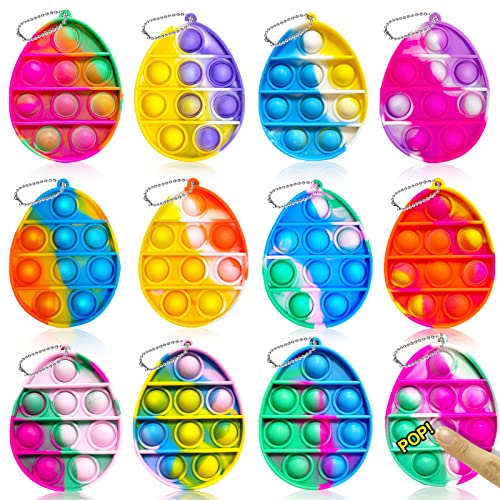 Holiday Dealot 12 Pack Eggs Bunny Pop Fidget Toys 12 Colors for Kids Boys Girls Toddlers Mini Simple Pop Keychain Stress Relief Toys NANA-MS-9-US38-1 0
