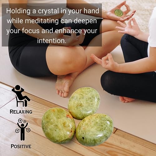 Image of Yellow Aquamarine Crystal Palm Pebbles Stones for Anxiety Stress Relief Massage - AAA Grade Original Healing Gemstone Agate Palm Stone for Yoga Meditation Spiritual Reiki Feng Shui