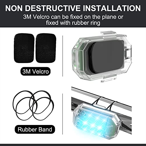 Auto Fernbedienung Blitzlicht,Led Blinklicht,Drahtloses LED-Blitzlicht mit hoher Helligkeit,7 Colours LED-Flugzeug und USB-Aufladung,Drohnen-Antikollisionslichter Flugzeug-Blitzlichter