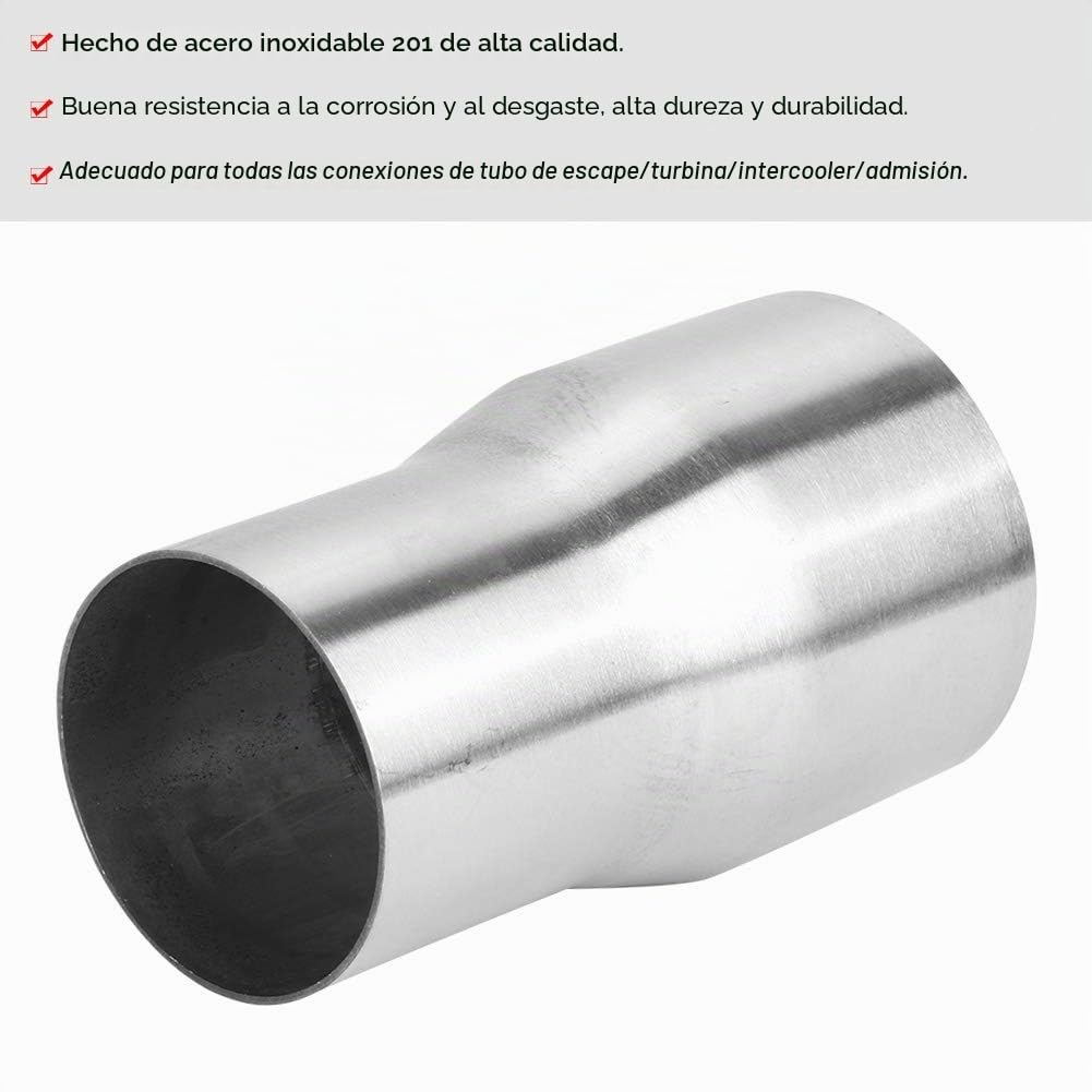 Adaptador de tubo de escape, conector de tubo de escape de acero inoxidable universal, adaptador de tubo, reductor, pieza modificada(63-76MM)