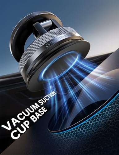 Image of Coolpow【Newest Vacuum Magnetic Phone Holder for Car Phone Holder Mount【Movable Vacuum Suction】 Magsafe Car Mount Cell Phone Holders for Your Car Accessories for Women Men for iPhone 17 16 -Black