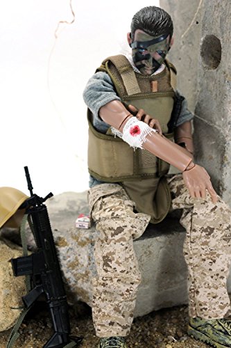 Army Action Figures,12" US Soldier Figure Military Playset for Boy Kids(Wounded Soldier)