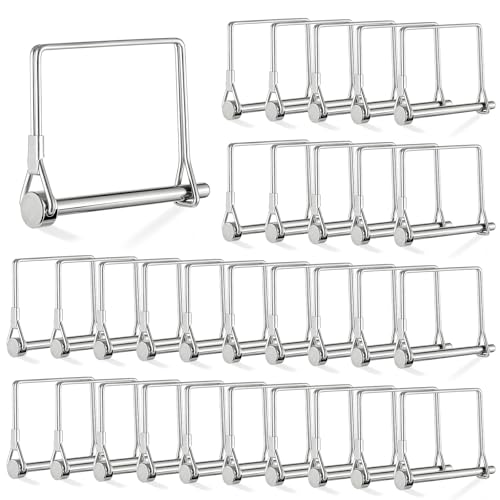 SHENLIU 40 PCS Square Trailer Hitch Pin 1/4 Inch Diameter Safety Shaft Locking Pin Wire Trailer Pins Carbon Steel Trailer Hitch for Farm Lawn Garden Wagons Towing
