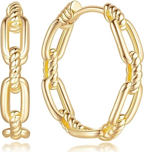 14K Gold Hoop Earrings Gold Hoop Earrings for Women Earring Design Hypoallergenic Lightweight Hoops Earring for Women