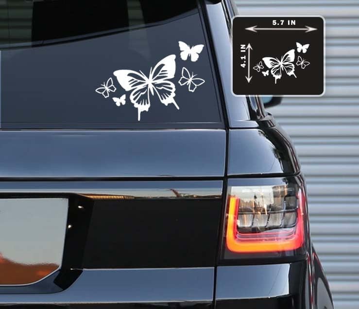 Cute Butterflies Vinyl Decals Stickers for Cars, Vans, Trucks, and laptops (White 4.1x5.7) - Image 2