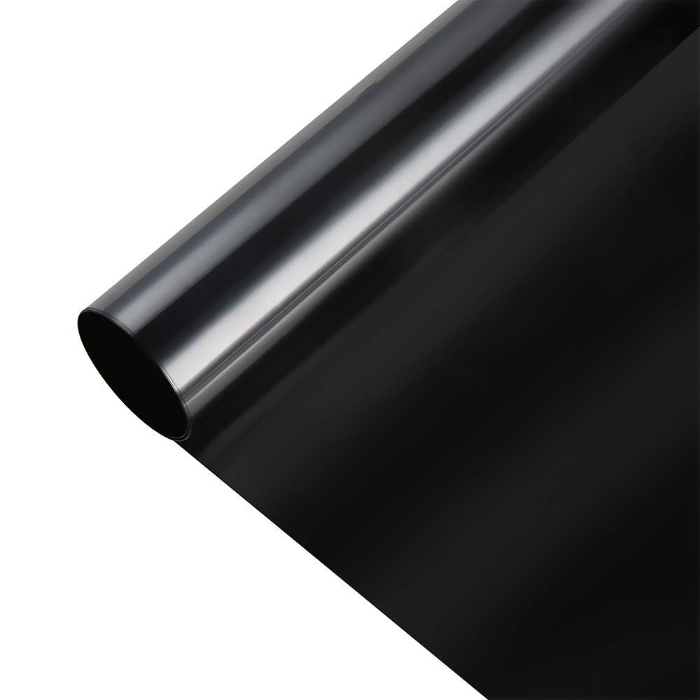 遮光シート 真っ黒 超遮光 遮光シート 窓用フィルム 窓ガラスフィルム ブラック 完全目隠し UVを100%カット 貼り直し可能 日除け 防犯 飛散防止 水で貼れる ブラック 不透明な黒(45cmX3m)