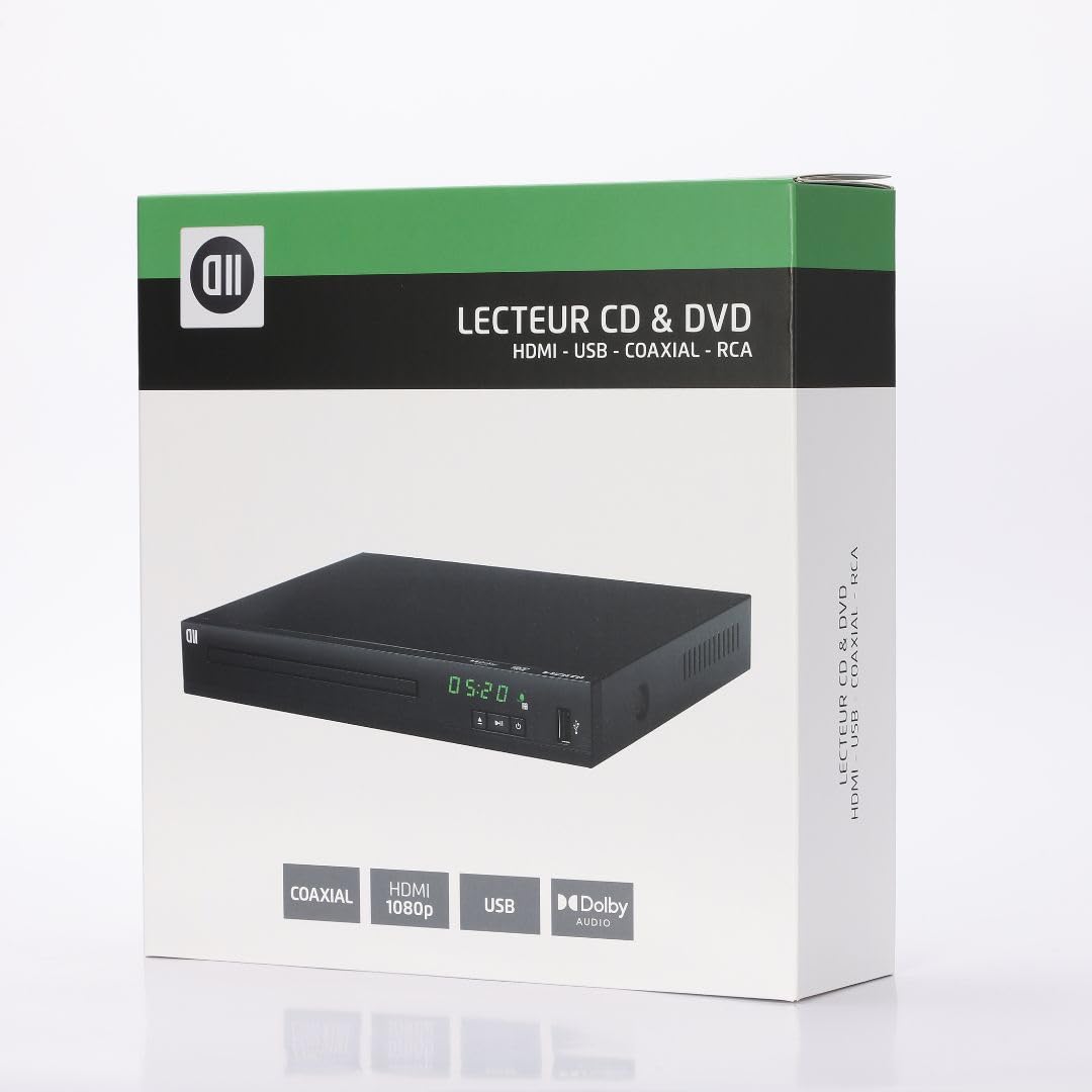 Lettore D2 DVD HDMI, Coax, USB 2.0 Nero