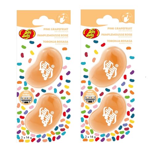 Image of Jelly Belly Car Vent Air Freshener Pack w /2 Vent Clips (2 Packs, Pink Grapefruit)