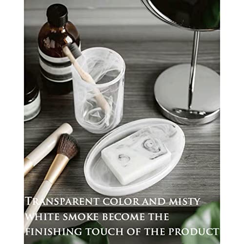 5 Piece Bathroom Accessory Set,Crystal Glass Bathroom Accessory,Clear Soap Dispenser,Gift for Modern Home Vanity Countertop Decor - Image 6