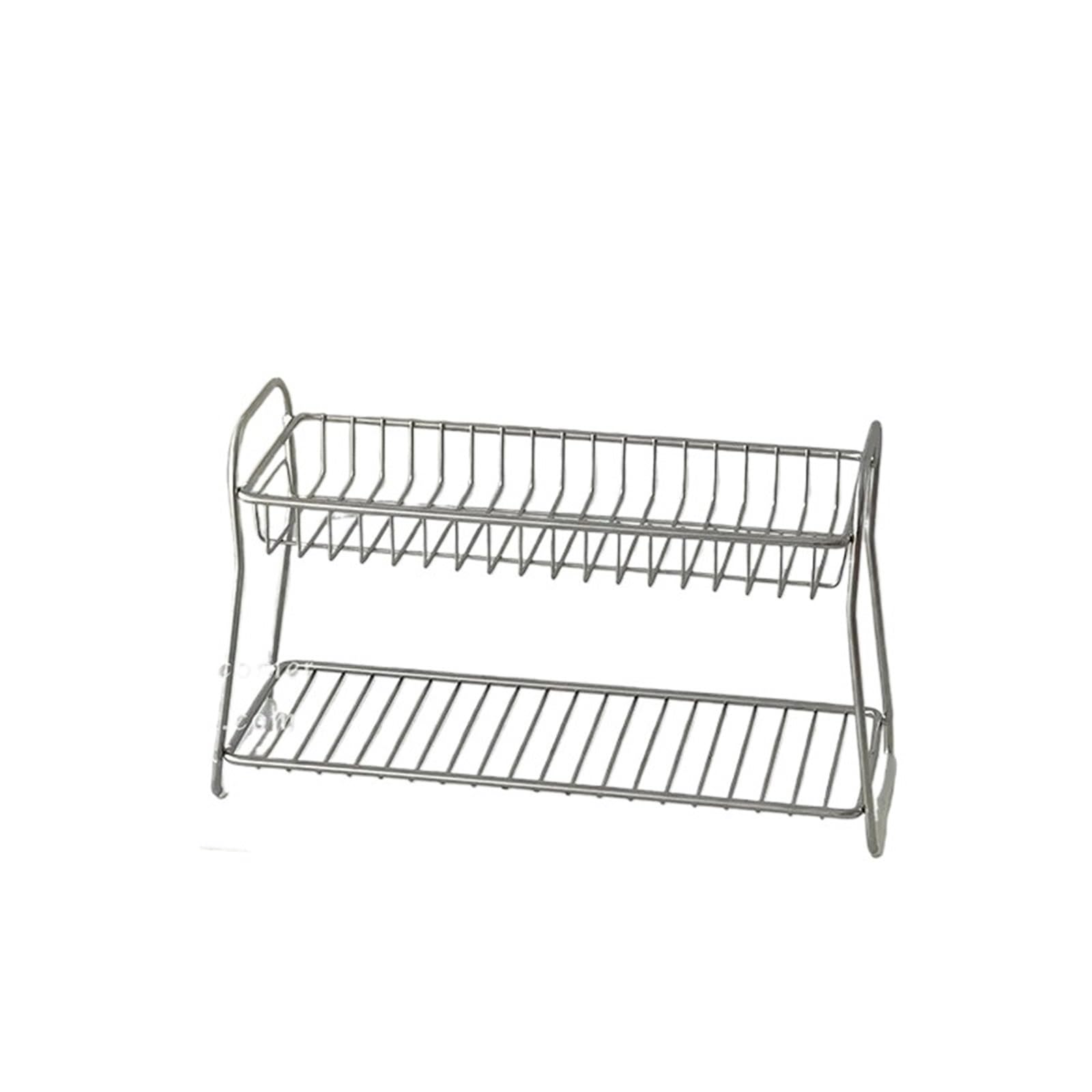 GYTTDERFL Kitchen Shelves Kitchen Countertop Storage Rack Spice Shelf Versatile Stainless Steel Storage Basket for Bathroom Toiletries Cup Organizer Racks(Silver 1pcs)