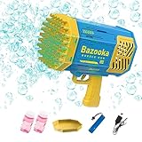 Bubble Gun Bubble Bazooka Bubble Machine Gun, 69 Holes Rocket Bubble Gun with Colorful Lights Gaming Instagram SNS X Twitter Party Photo Bubble Maker Bubble Blower for Kids Adult Photo Shooting Blue