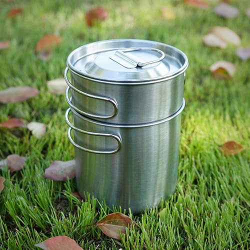 Set de cuisson camping inox pour pique-nique et matériel de bivouac voyage - 2
