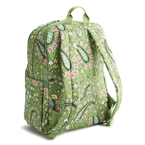 Image of Vera Bradley Women's Premium Cotton Large Bancroft Backpack - 15 inch Laptop & Trolley Sleeves - Hollyhock Paisley, 28L