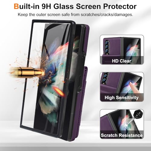 Étui cuir Galaxy Z Fold 3 violet foncé idéal pour vos déplacements - 5