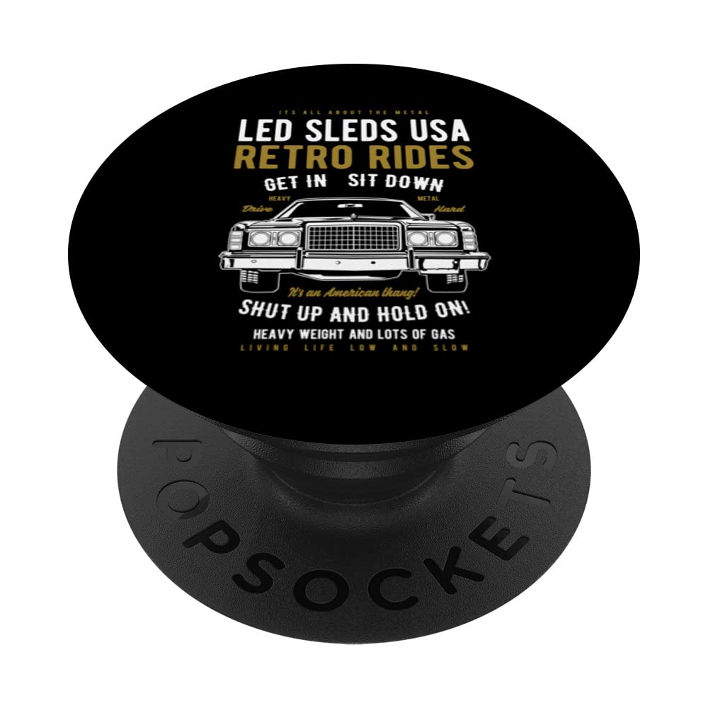 Led Sleds Automotive Nostalgia Retro Car Design PopSockets Swappable PopGrip