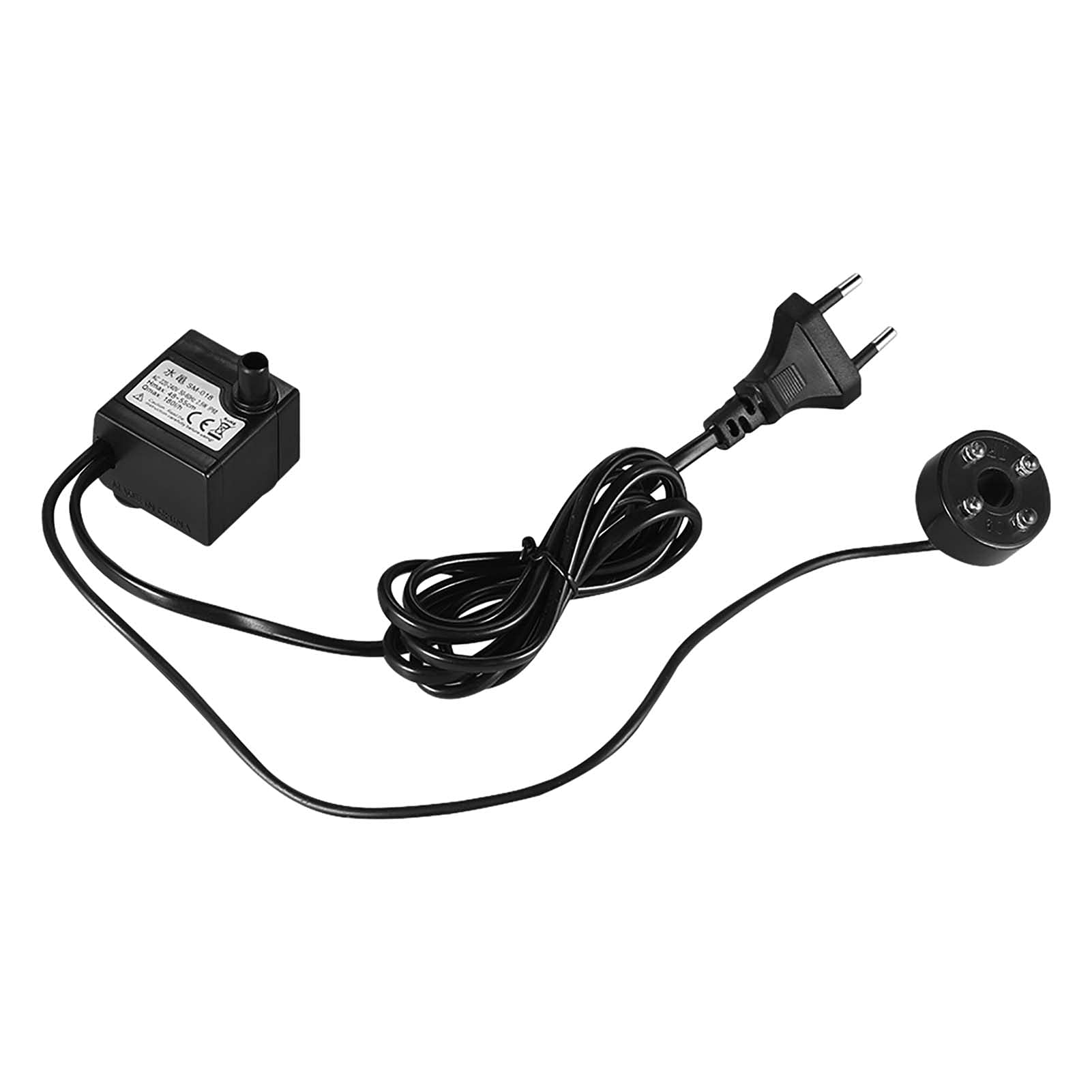 Anself- Pump, 180L/H 2.5W Submersible Water Pump with 4 LED Light Ultra Quiet for Pond Aquarium Fish Tank Tabletop Fountain Hydroponics 4.9ft (1.5m) Power Cord