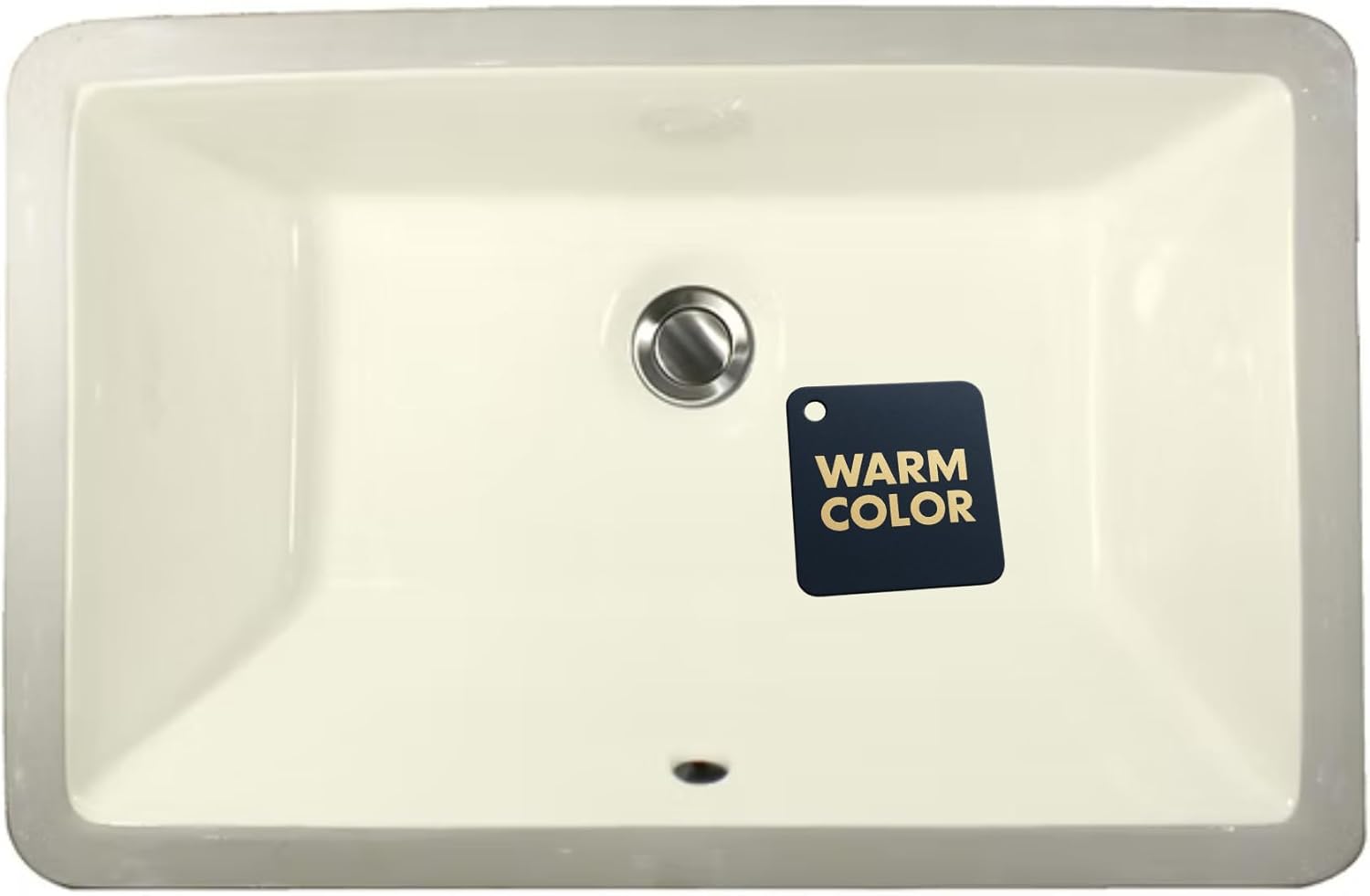 Nantucket Sinks UM-19x11-B Undermount Bathroom Sink – 19" x 11" Interior Rectangular Bowl, Bath Vanity Sink, Biscuit Cream Warm Color, w Overflow, Glossy Vitreous China, Scratch&Stain Resistant