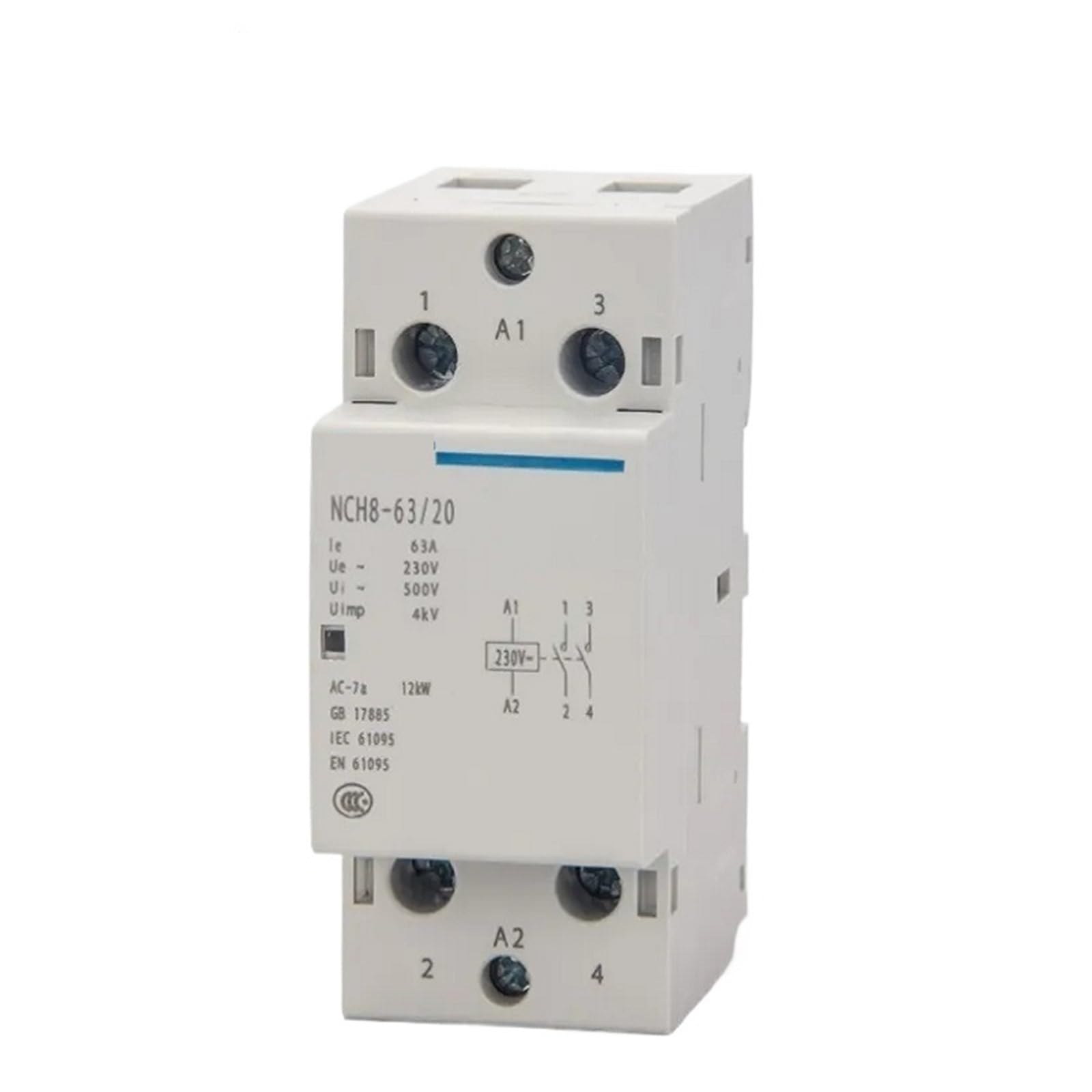 NCH8-63/20 Modular AC household Mini Contactor 220V 230V 20A 25A 40A 63A 1NO 1NC 2NO 2NC 4NO NCH8-20 25 40(NCH8-25A,2NC)