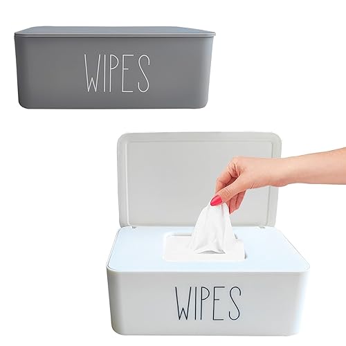 Miniatura 8 de Moorfowl Paquete de 2 dispensadores de toallitas de bebé para baño, 7.28 pulgadas de largo x 4.80 pulgadas de ancho x 2.75 pulgadas de alto,
