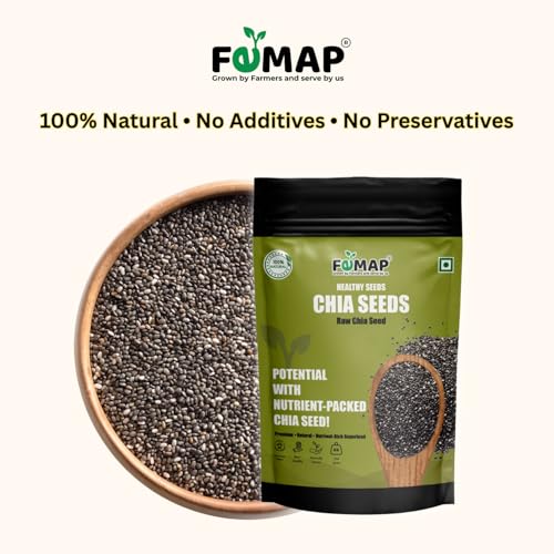 Image of Femap Chia Seed Premium Raw Chia Seeds (500g) | 100% Organic & Raw Superfood | High in Omega-3 (ALA), Protein & Dietary Fiber | Perfect for Weight Loss, Digestion & Heart Health | 500 Gram Pouch (1.0kg)