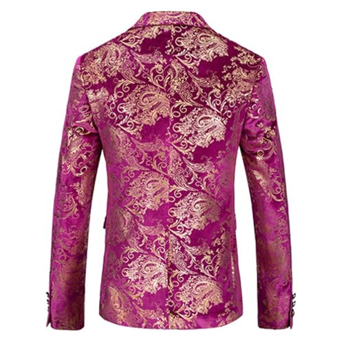 Men's Floral Pattern Tuxedo Blazer Long Sleeve Formal Slim Fit 1 Button Suit Jacket for Party Wedding3