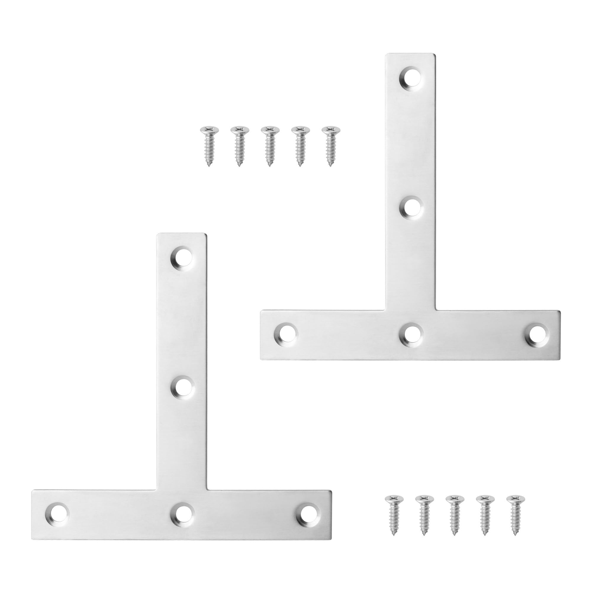 18pcs Stainless Steel T-Shap Straight Brace Brackets Mending Joining Plates Repair Fixing Heavy Duty for DIY Tools(120mm)