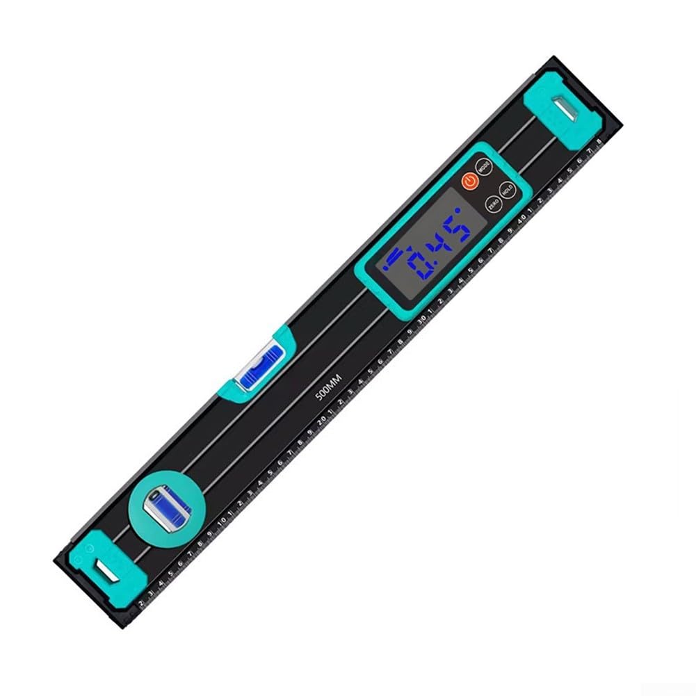 Inclinómetro digital de 200 mm con pantalla LCD, magnético, IP54, resistente al agua, para carpintería, construcción, bricolaje (500 mm)