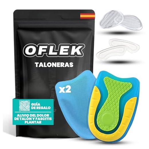 SUPER PACK PREMIUM Fascitis Plantar OFLEK® | 4 Taloneras + Talonera Silicona + Almohadilla Trasera + Protector Tacones + eBook Anti-Dolor + Soporte Antideslizante | Unisex | Alivio Dolor Pie