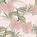 VaryStyle 17.7"x118" Pink Floral Wallpaper Tropical Pink/Green Leaf Botanical Peel and Stick Wallpaper Floral Removable Self Adhesive Wallpaper Murals Pink Contact Paper for Bedroom Bathroom Shelves