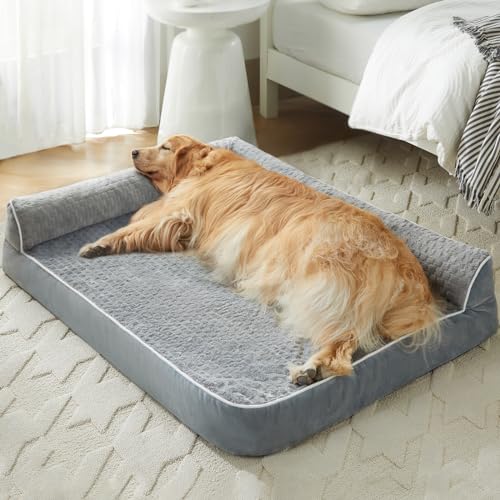 LNSSFFER Dog Beds Large Sized Dog, Orthopedic Dog Beds for Large Dogs with Waterproof Lining and Nonskid Bottom, Washable Dog Sofa Bed with Removable Cover.