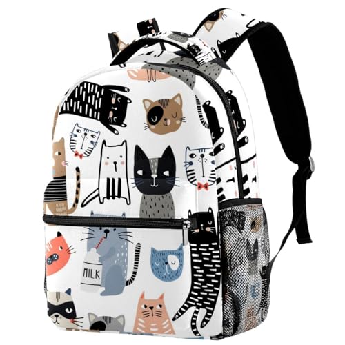 Sac à dos d'école pour filles et garçons avec grand compartiment de voyage