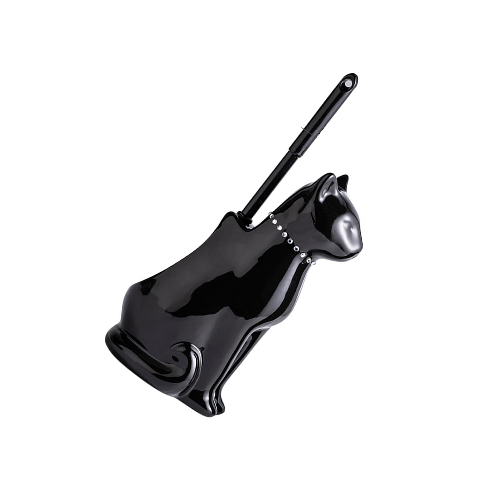 Bristles Toilet Cleaning Brush Toilets Bowl with Ceramic Cats Holder Cleaning Tool Bathroom Accessory Bowl