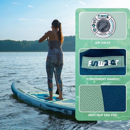 Bild 3 - FunWater Stand Up Paddling Board 320 cm & 350 cm – SUP für 2 Personen/Familien, mit komplettem Zubehör, Doppellagiges PVC, anfängerfreundlich,Aufblasbares Paddle Board für Erwachsene & Einsteiger