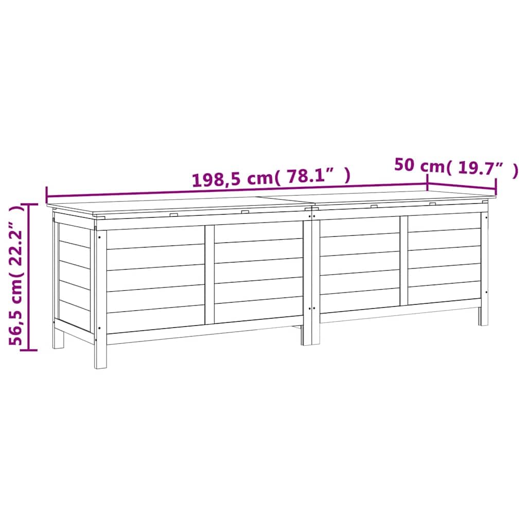 vidaXL Arcón de Jardín, Caja de Almacenaje con Tapa, Baúl para Cojines Alfombras Juguetes, Mueble para Patio, Madera Maciza de Abeto Gris Antracita