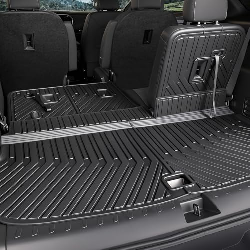 Image of Floor Mats for Chevy Traverse 2018-2023, All Weather Floor Mats Trunk Cargo Liner with Backrest Protectors Accessories, Full Coverage Set (Fit 7 Seats)