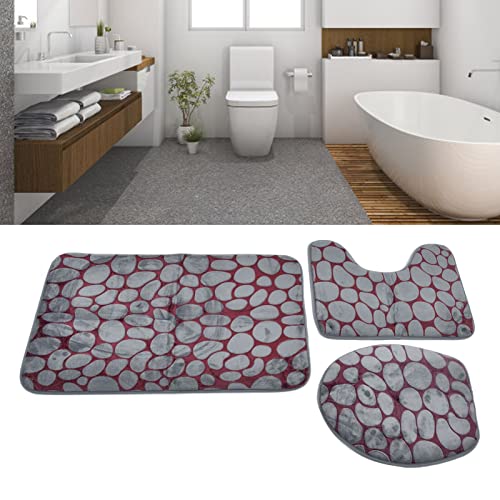 EPMANN Badezimmerteppich-Sets, 3-teilig, mit Toilettendeckelbezug, Saugfähigem, Rutschfestem Badematten-Set, Badezimmerteppich-Set, Maschinenwaschbarer Badeteppich mit U-förmigem Toilettenvorleger – Bild 7