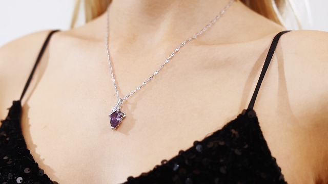Amazon.com: AILUOR Elegant Heart Shaped Amethyst Pendant Necklace