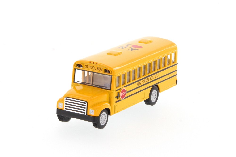 Showcasts I Love New York School Bus, Yellow 5107D-ILNY - 5" Scale Diecast Model Car