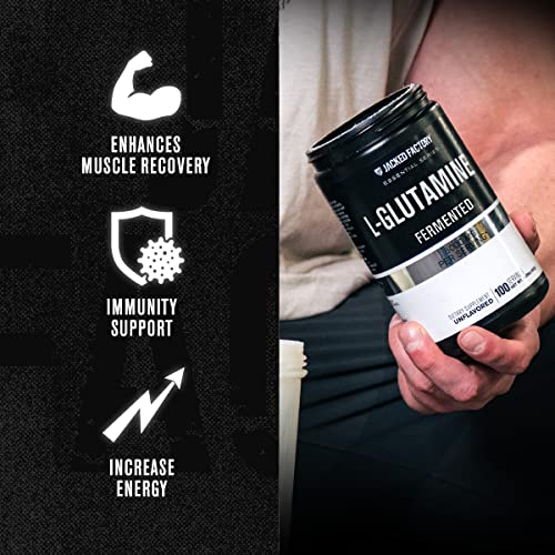 L-Glutamine Powder 500G, 100 Servings - Vegan Fermented L Glutamine Supplement For Post Workout Muscle Recovery, Immunity, Digestive Health - Tested & Trusted, No Artificial Fillers - Unflavored #TOP2