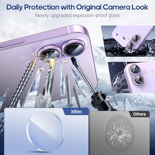 Image of for iPhone 17 Camera Lens Protector Original Individual Lens Screen Protector | 9H Hardness, Scratch-Resistant, Case Friendly (Purple)