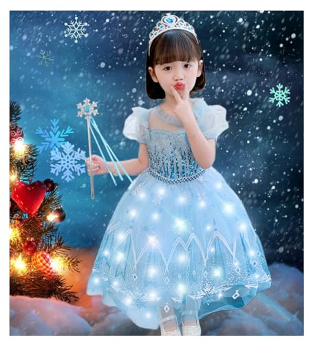 Vestido de Princesa con luces LED para niñas miniatura 6