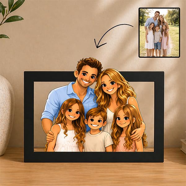 Transparent Gift Moldura personalizada com foto 3D. Moldura artística para o dia da mãe, dia do pai. Ideias presentes originais para família e casais.