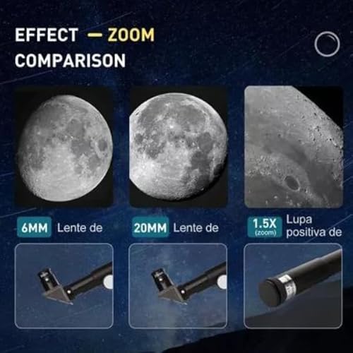 Telescópio Astronômico de Alta Ampliação com Tripé Ajustável - Ideal para Observação da Lua e Estrel