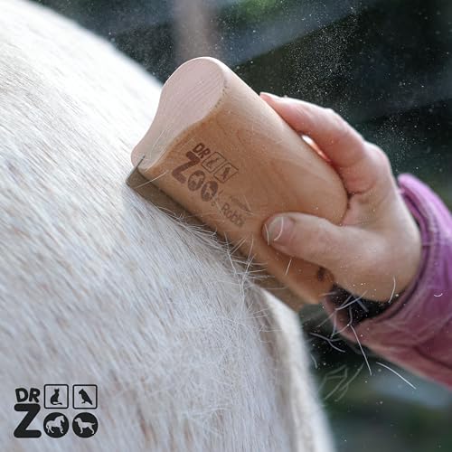 DR Zoo Pferdestriegel Robbi – Effektiver Striegel für den Fellwechsel von Pferden – Optimal für Kurzhaar, Unterfell und Pferdepflege – Ergonomische Bürste aus Edelstahl für müheloses Striegeln